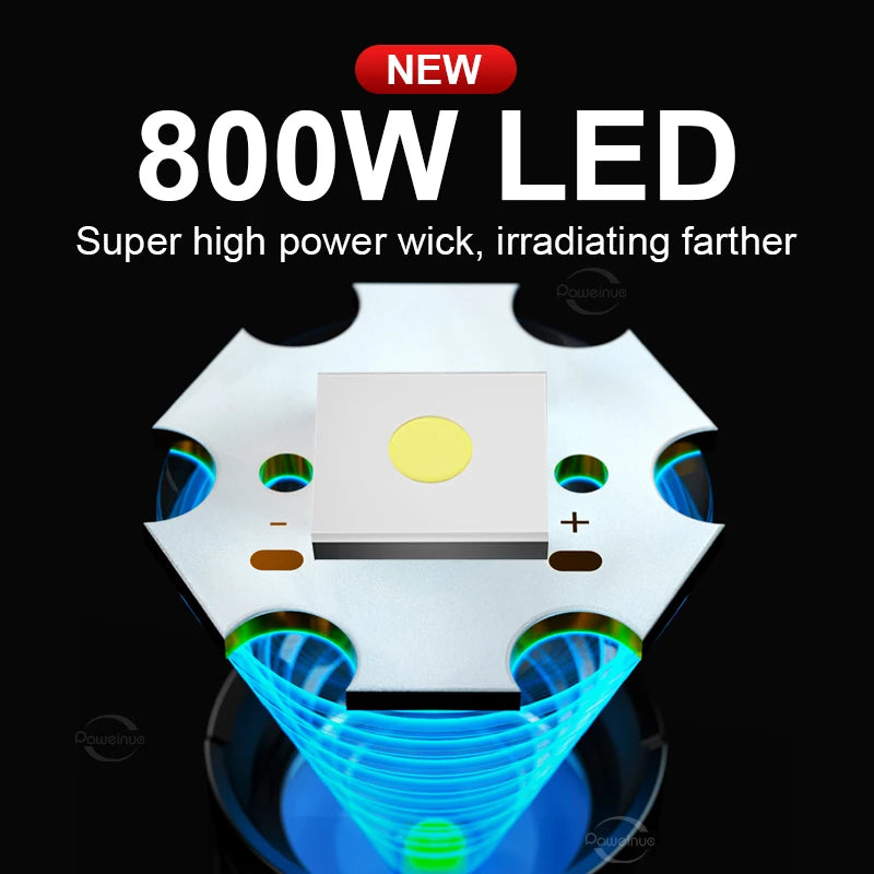 Lanterna Tática LED Recarregável - Lanternas LED de alta potência de 10000mAh