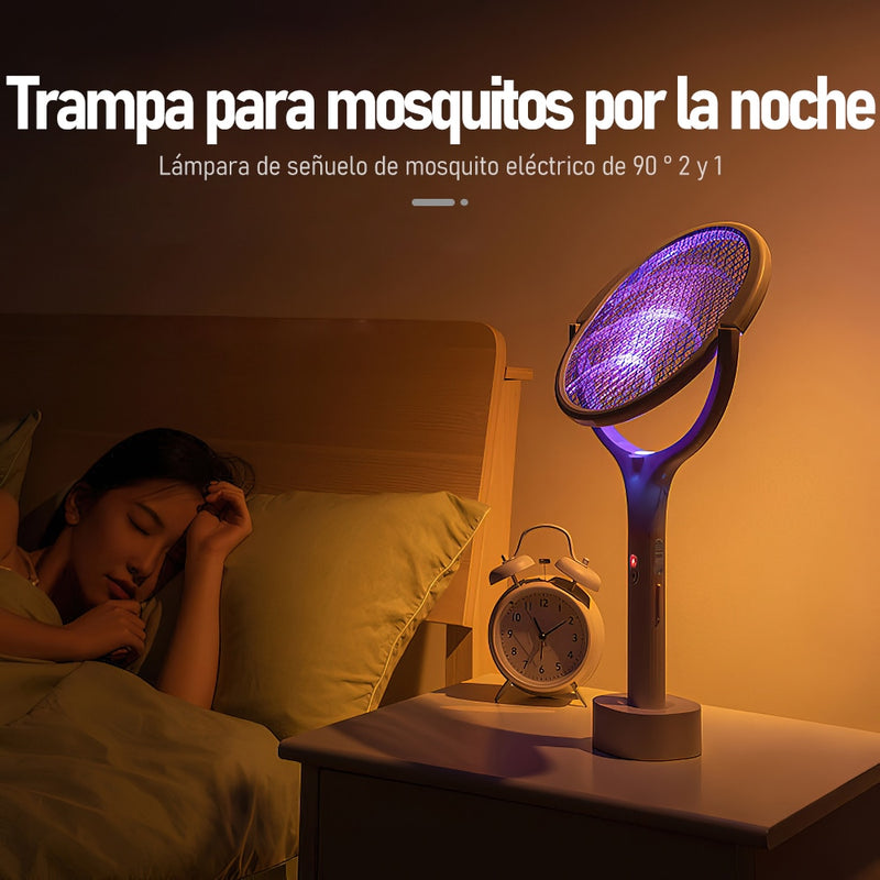Raquete com lâmpada elétrica mata mosquito Luz UV